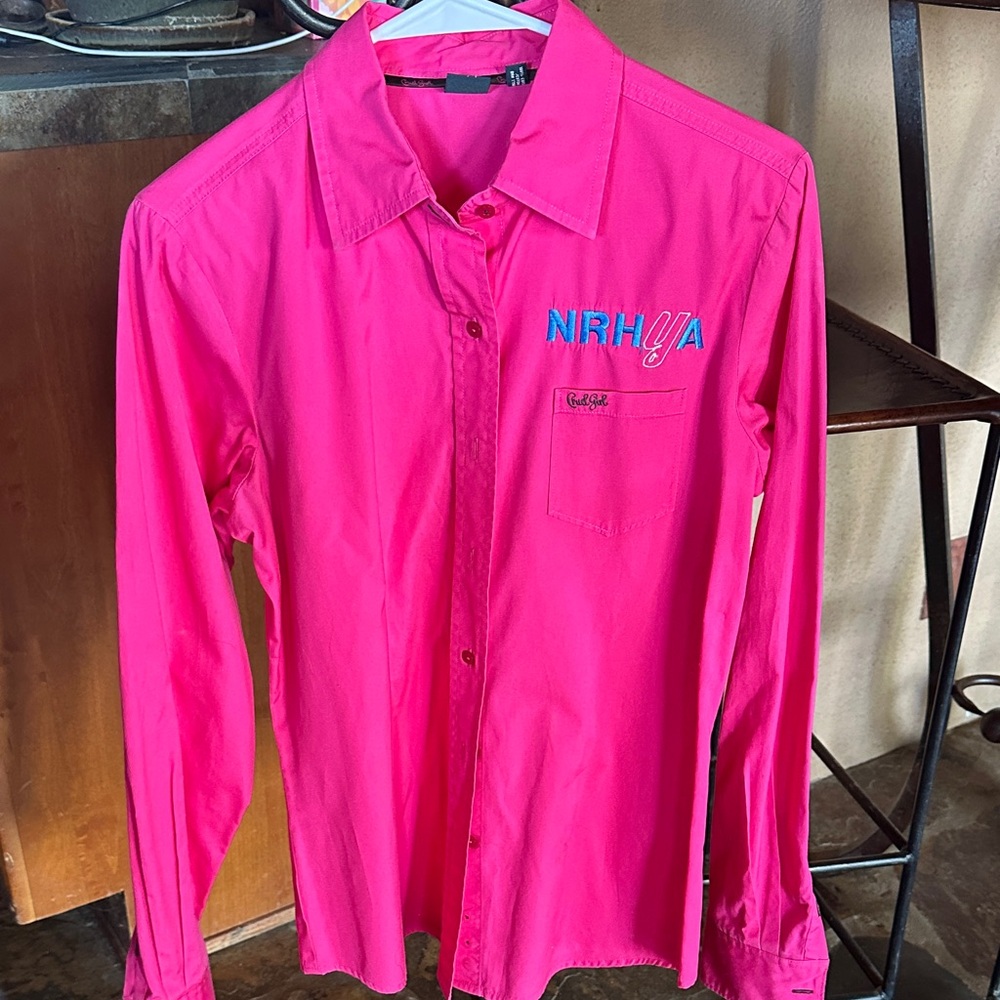 Cruel Girl Pink Long Sleeve Button Down Shirt